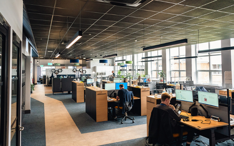 Colleagues working in leyland house office 